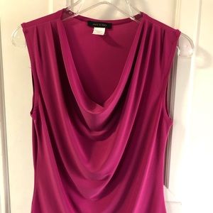 Raspberry Sleeveless Top with Swag Neckline Size S